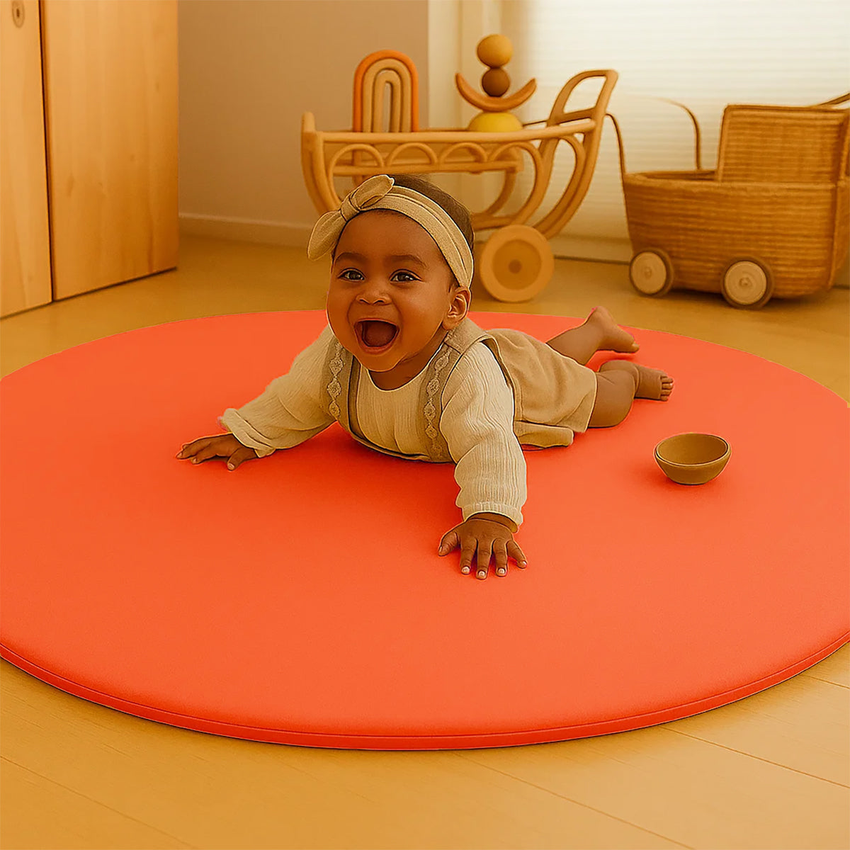Organic Cotton Activity Mat Havane - Strawberry