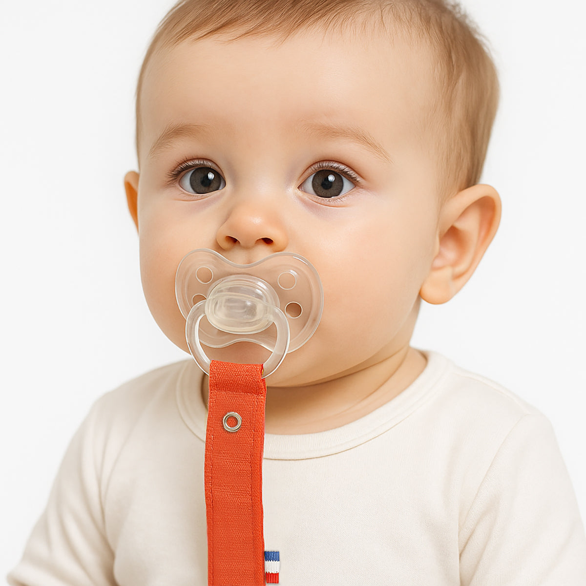 Organic Cotton Pacifier Clip - Strawberry