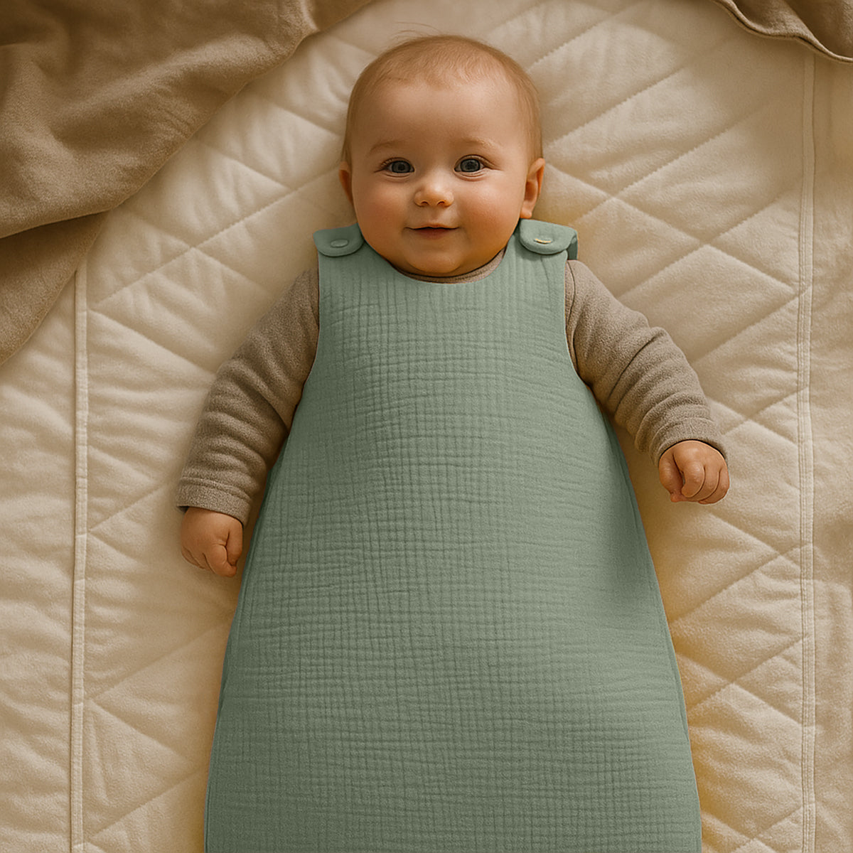 Organic Cotton Winter Sleeping Bag - Green