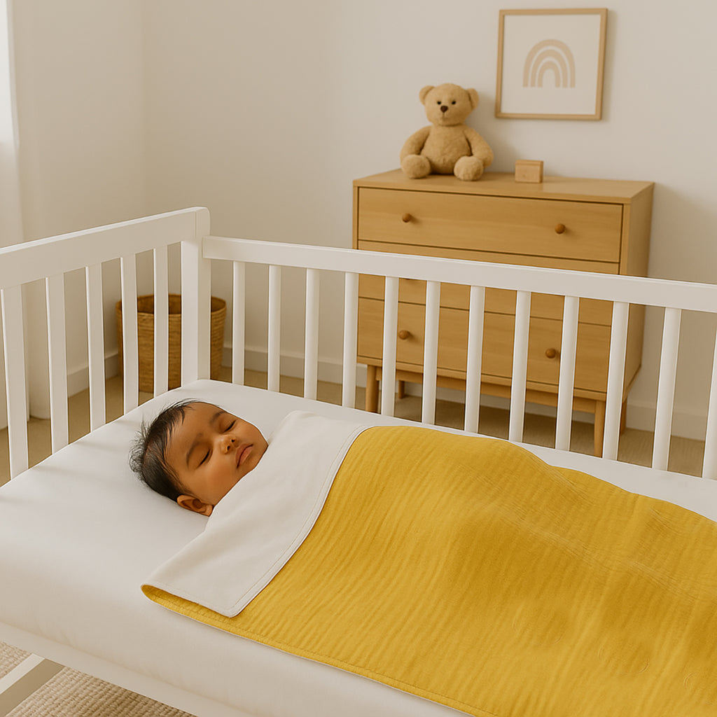 Organic Cotton Fleece Blanket -  Honey