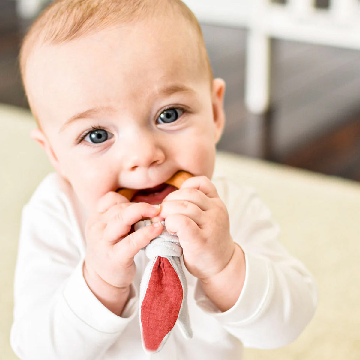 Organic Cotton Teething Ring - Strawberry