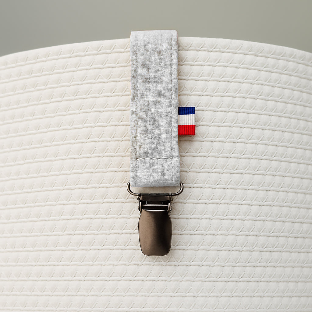 Organic Cotton Pacifier Clip - White