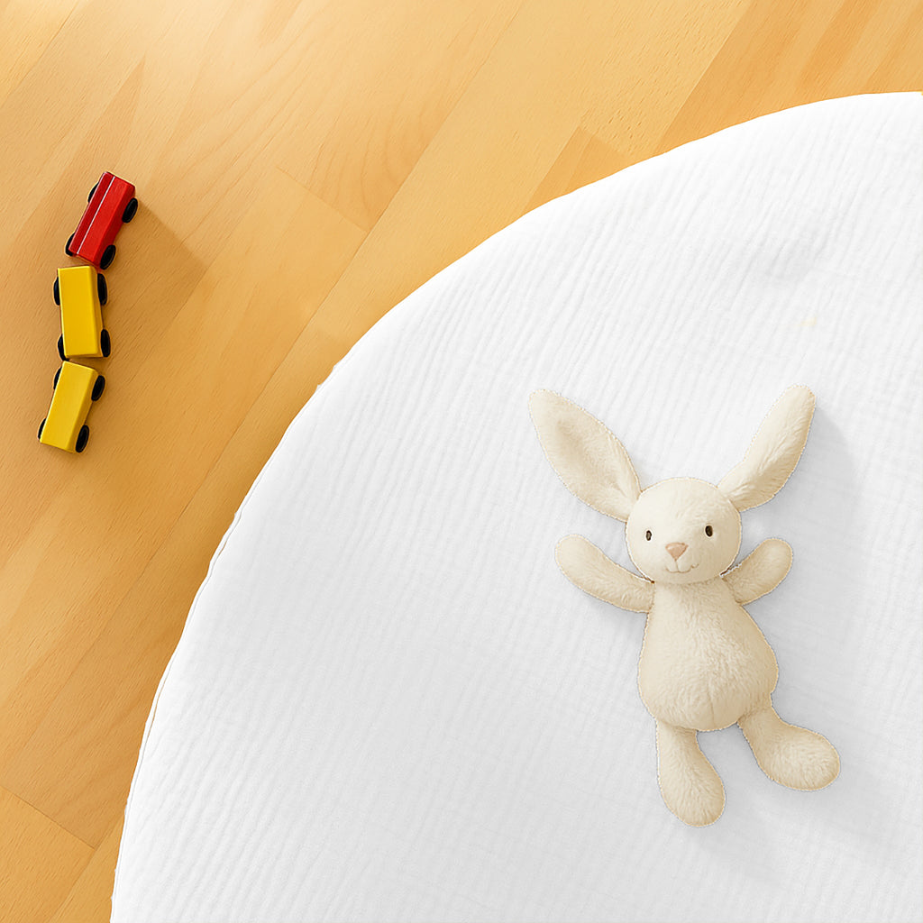 Organic Cotton Activity Mat Havane - White