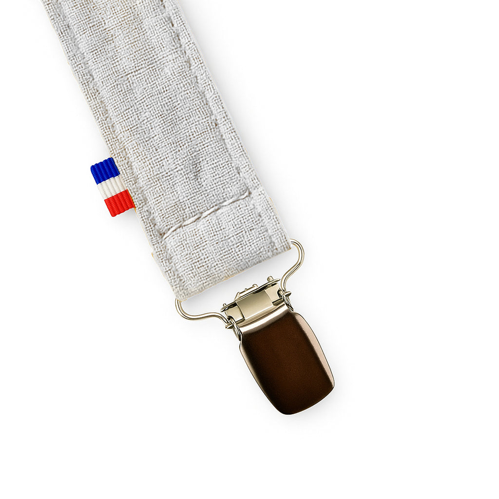 Organic Cotton Pacifier Clip - White