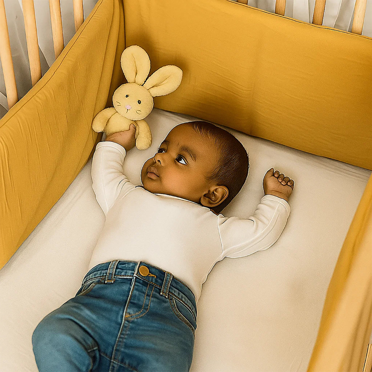 Organic Cotton Cot Bumper - Honey