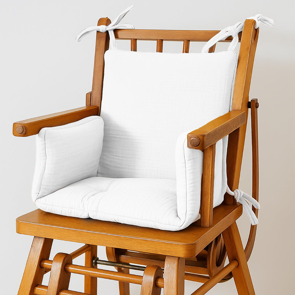 Cushion High Chair in Organic Cotton - White