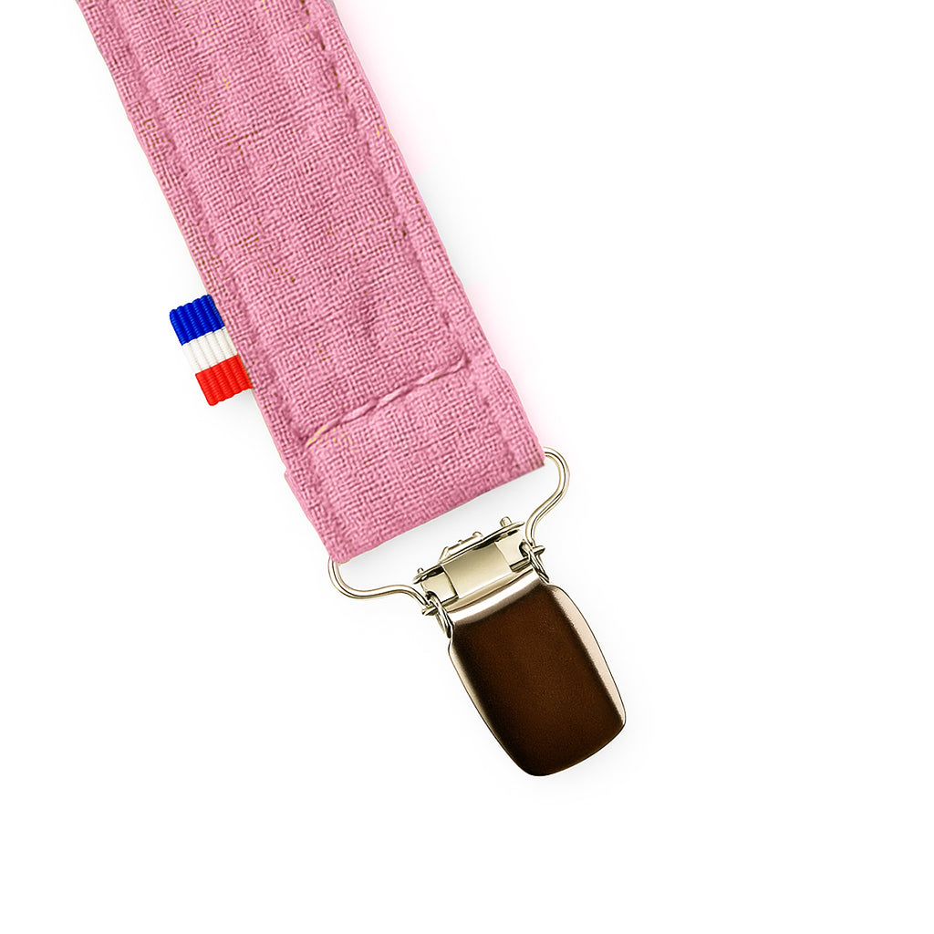 Organic Cotton Pacifier Clip - Pink