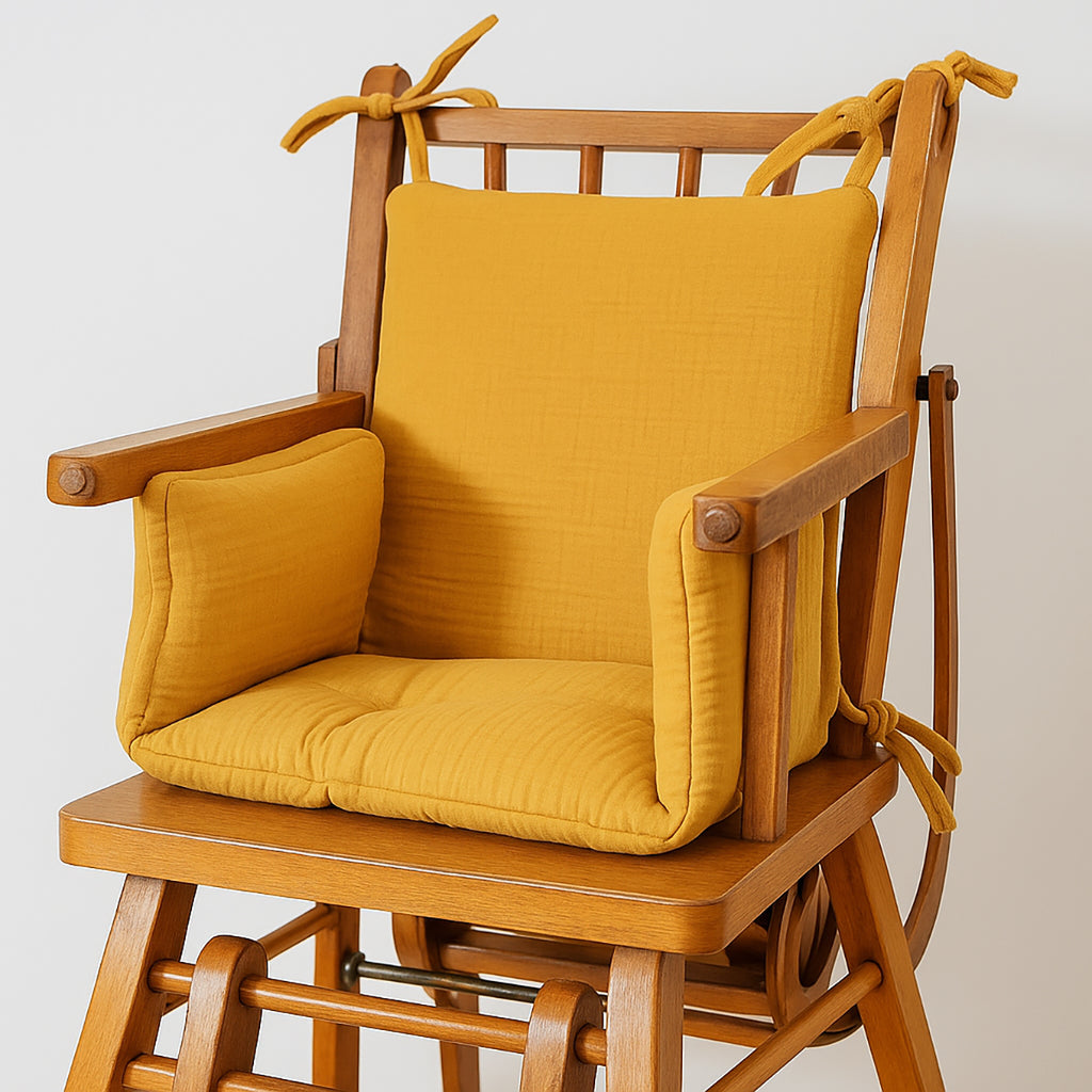 Cushion High Chair in Organic Cotton - Honey