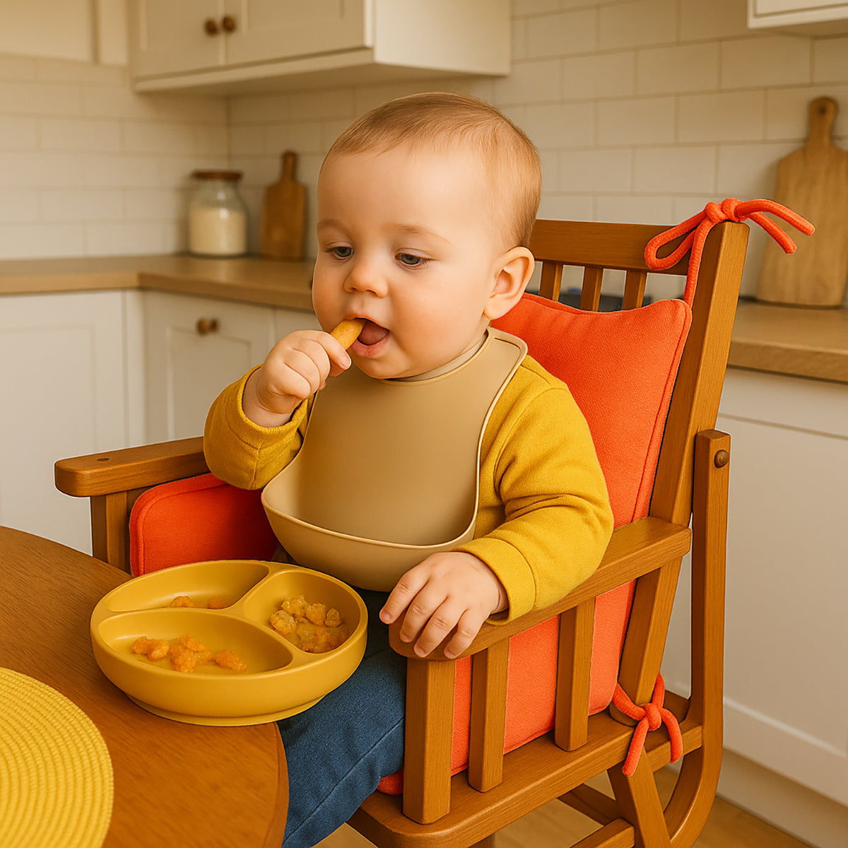 Cushion High Chair in Organic Cotton - Strawberry